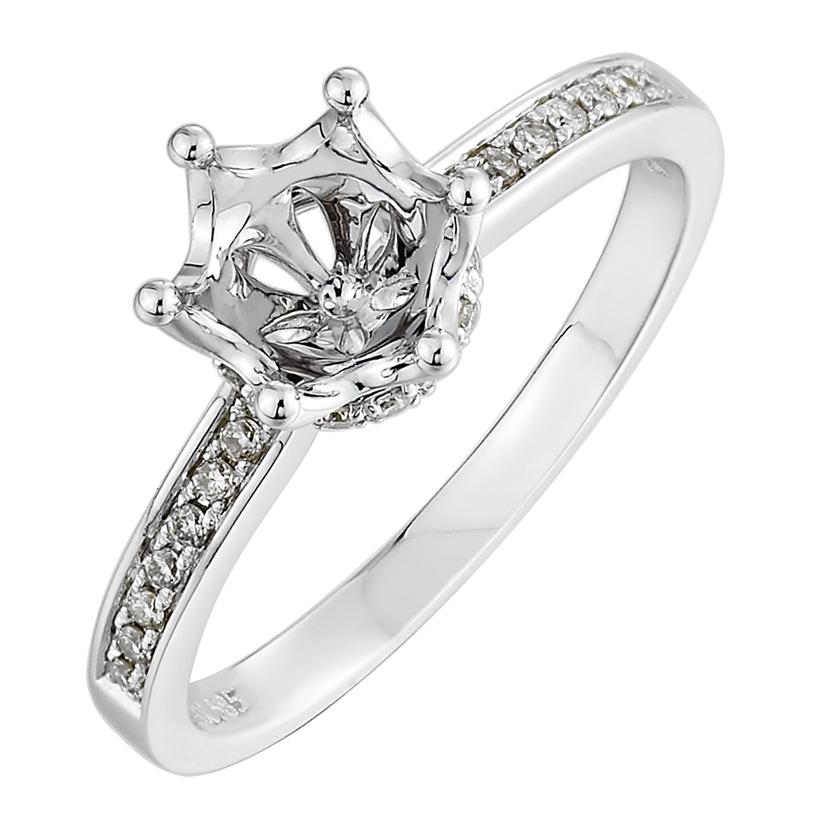 0.16 Ctw Diamond 14k White Gold Round Shape Wedding Engagement Ring
