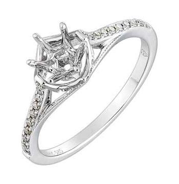 0.15 Ctw Diamond 14k White Gold Round Shape Wedding Engagement Ring