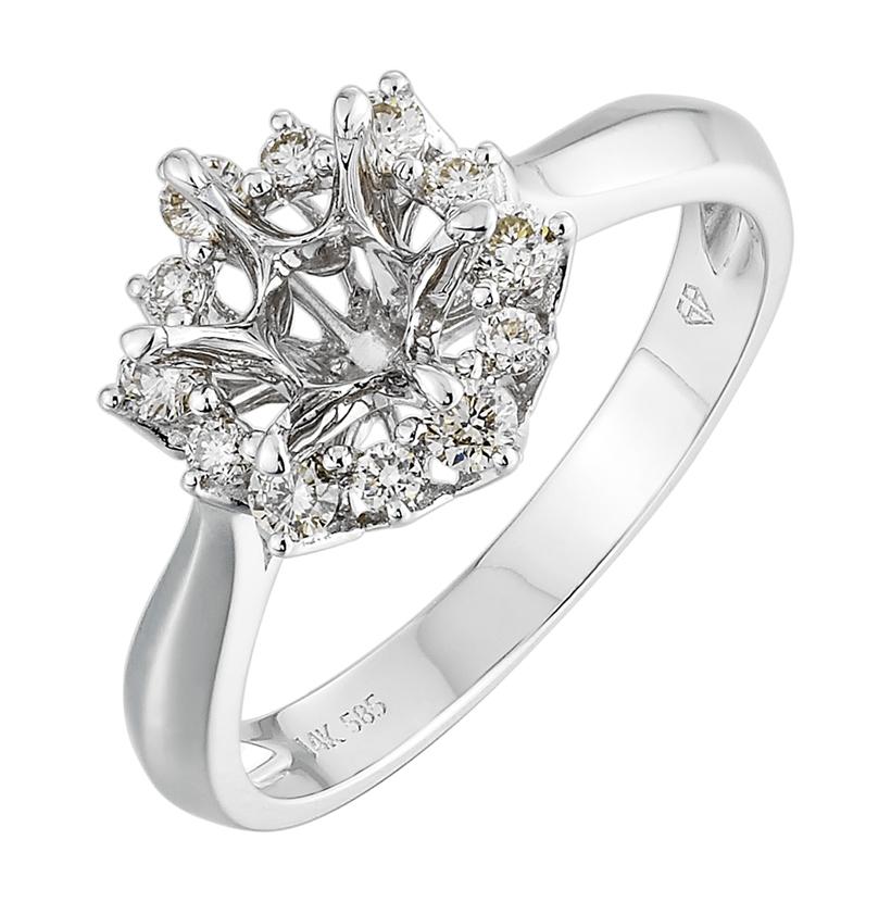 0.3 Ctw Diamond 14k White Gold Round Shape Wedding Engagement Ring