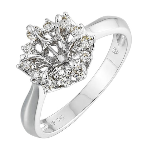 0.3 Ctw Diamond 14k White Gold Round Shape Wedding Engagement Ring