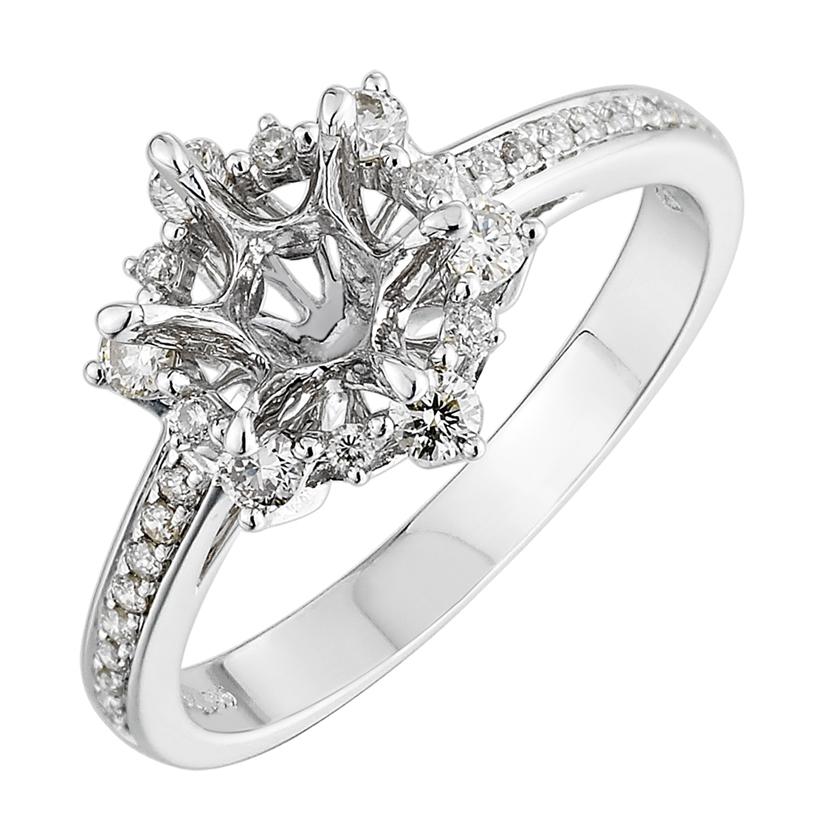 0.34 Ctw Diamond 14k White Gold Round Shape Wedding Engagement Ring