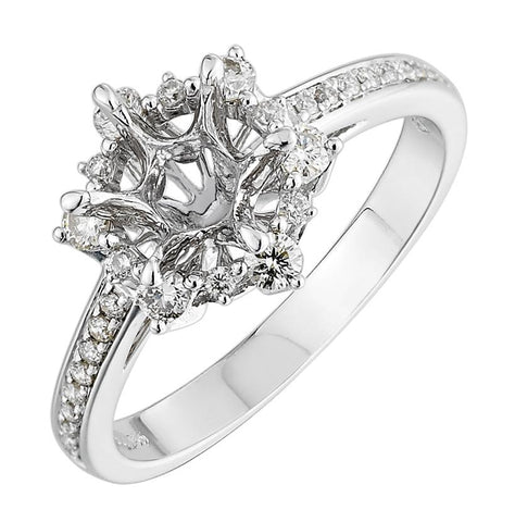 0.34 Ctw Diamond 14k White Gold Round Shape Wedding Engagement Ring