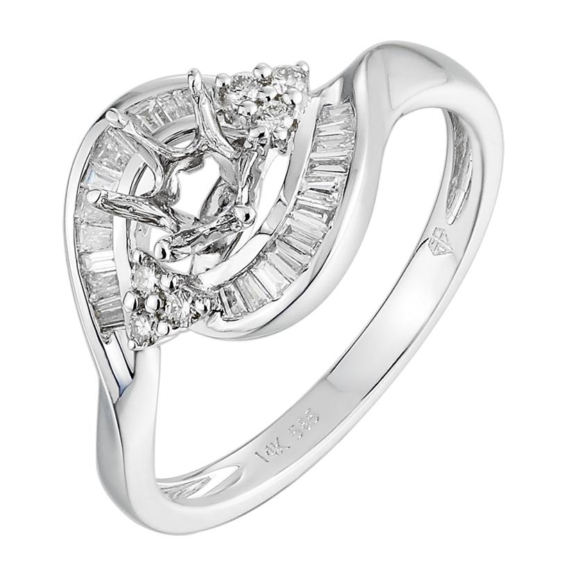 0.25 Ctw Diamond 14k White Gold Round Shape Wedding Engagement Ring