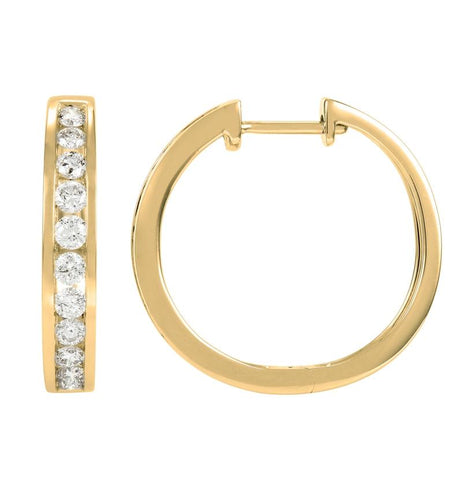 0.99 Ctw Diamond 14k Yellow Gold Round Shape Womens Diamond Earrings