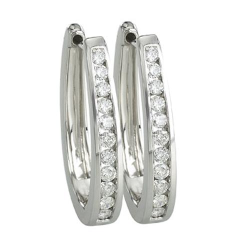 0.49 Ctw Diamond 14k White Gold Round Shape Womens Diamond Earrings