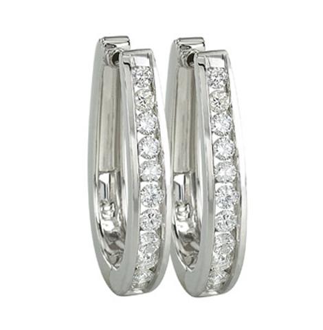 0.99 Ctw Diamond 14k White Gold Round Shape Womens Diamond Earrings