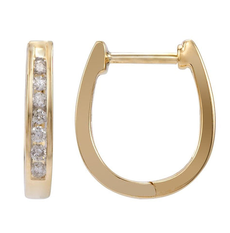 0.14 Ctw Diamond 14k Yellow Gold Round Shape Womens Diamond Earrings