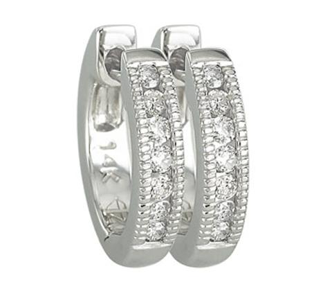 0.14 Ctw Diamond 14k White Gold Round Shape Womens Diamond Earrings