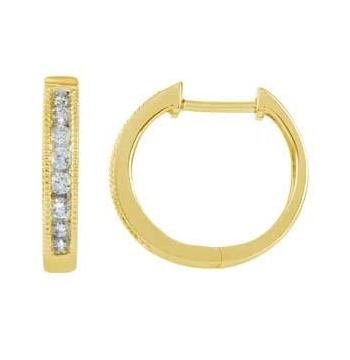 0.24 Ctw Diamond 14k Yellow Gold Princess Shape Womens Diamond Earrings