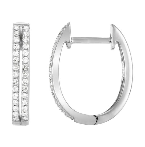 0.21 Ctw Diamond 14k White Gold Round Shape Womens Diamond Earrings