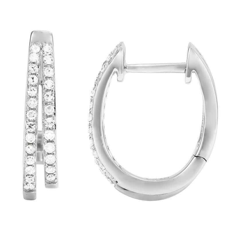 0.22 Ctw Diamond 14k White Gold Round Shape Womens Diamond Earrings