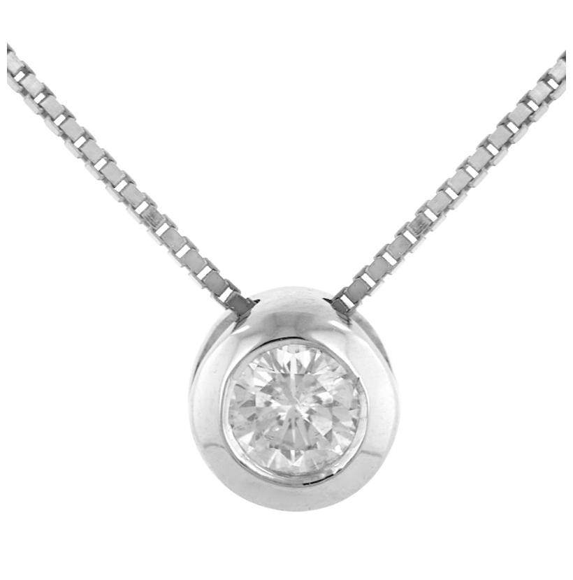 0.09 Ctw Diamond 14k White Gold Round Shape Womens Diamond Necklace