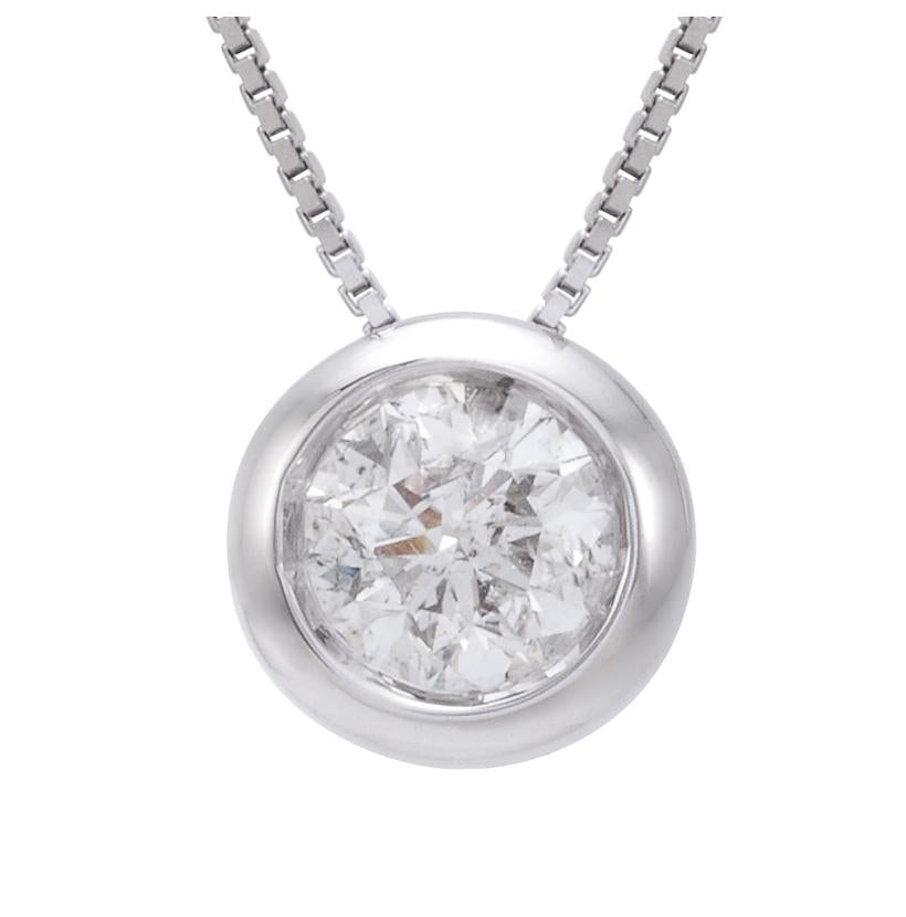 0.47 Ctw Diamond 14k White Gold Round Shape Womens Diamond Necklace