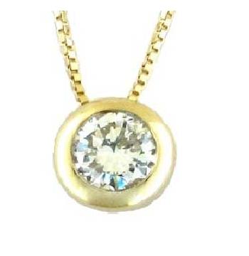 0.24 Ctw Diamond 14k Yellow Gold Round Shape Womens Diamond Necklace