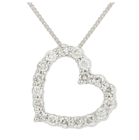 0.24 Ctw Diamond 14k White Gold Round Shape Womens Diamond Necklace Pendant With 16 Inch Chain