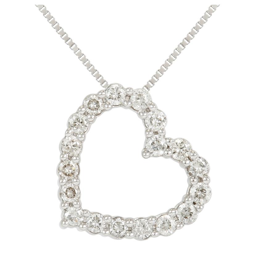 0.32 Ctw Diamond 14k White Gold Round Shape Womens Diamond Necklace Pendant With 16 Inch Chain