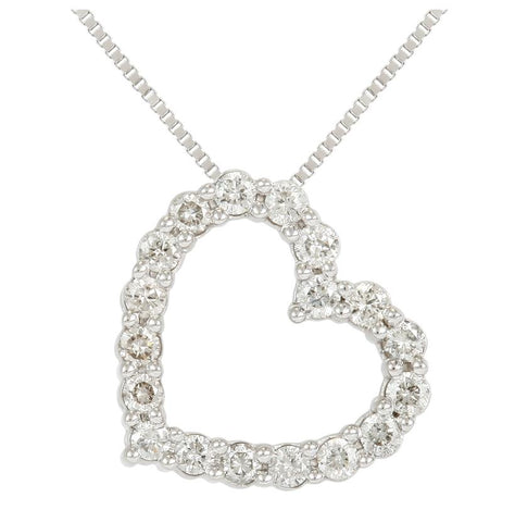 0.32 Ctw Diamond 14k White Gold Round Shape Womens Diamond Necklace Pendant With 16 Inch Chain