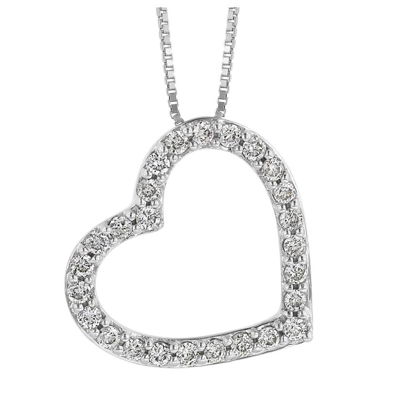 0.24 Ctw Diamond 14k White Gold Round Shape Womens Diamond Necklace Pendant With 16 Inch Chain