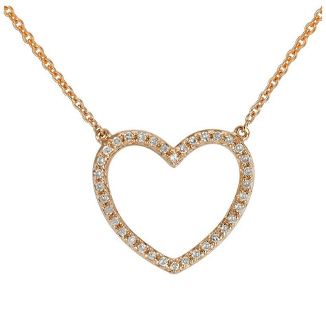 0.11 Ctw Diamond 14k Rose Gold Round Shape Womens Diamond Necklace