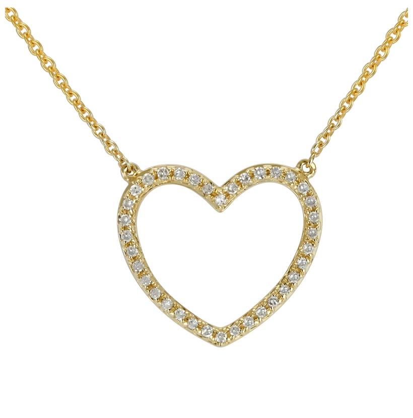 0.11 Ctw Diamond 14k Yellow Gold Round Shape Womens Diamond Necklace