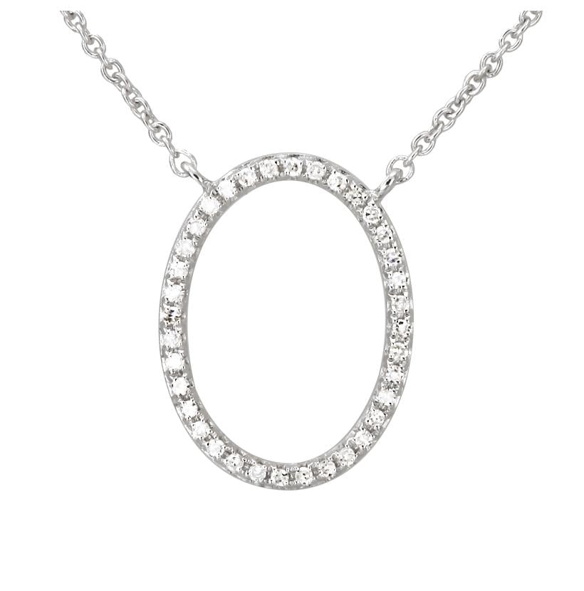 0.11 Ctw Diamond 14k White Gold Round Shape Womens Diamond Necklace