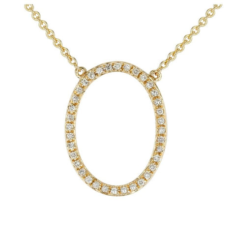 0.11 Ctw Diamond 14k Yellow Gold Round Shape Womens Diamond Necklace