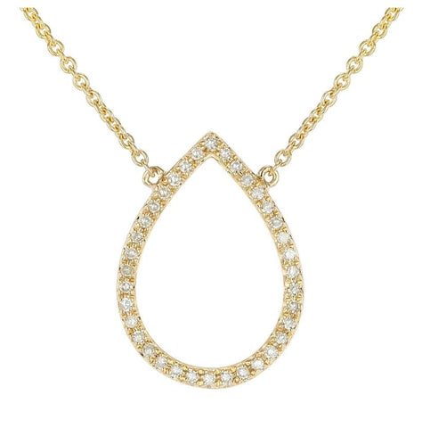 0.11 Ctw Diamond 14k Yellow Gold Round Shape Womens Diamond Necklace