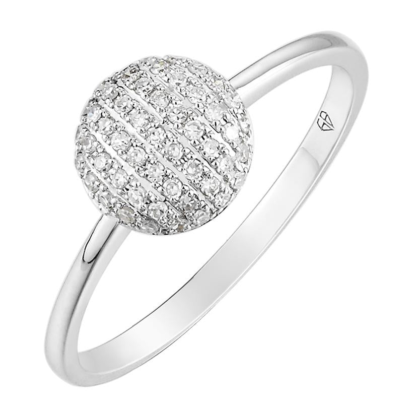 0.14 Ctw Diamond 14k White Gold Round Shape Womens Diamond Ring