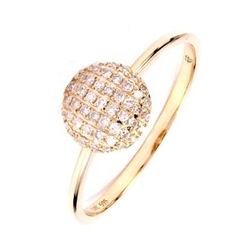 0.14 Ctw Diamond 14k Yellow Gold Round Shape Womens Diamond Ring