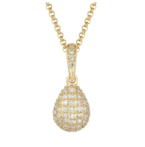 0.13 Ctw Diamond 14k Yellow Gold Round Shape Womens Diamond Necklace Pendant With 16 Inch Chain