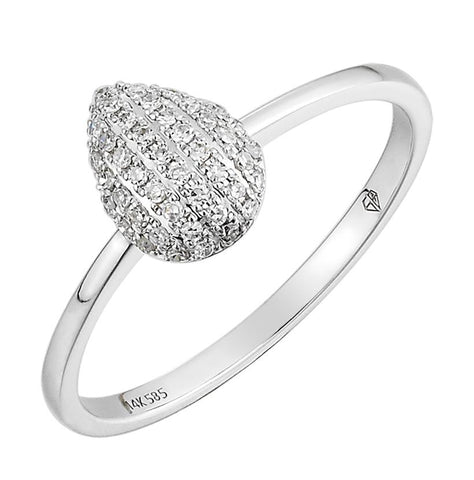 0.12 Ctw Diamond 14k White Gold Round Shape Womens Diamond Ring
