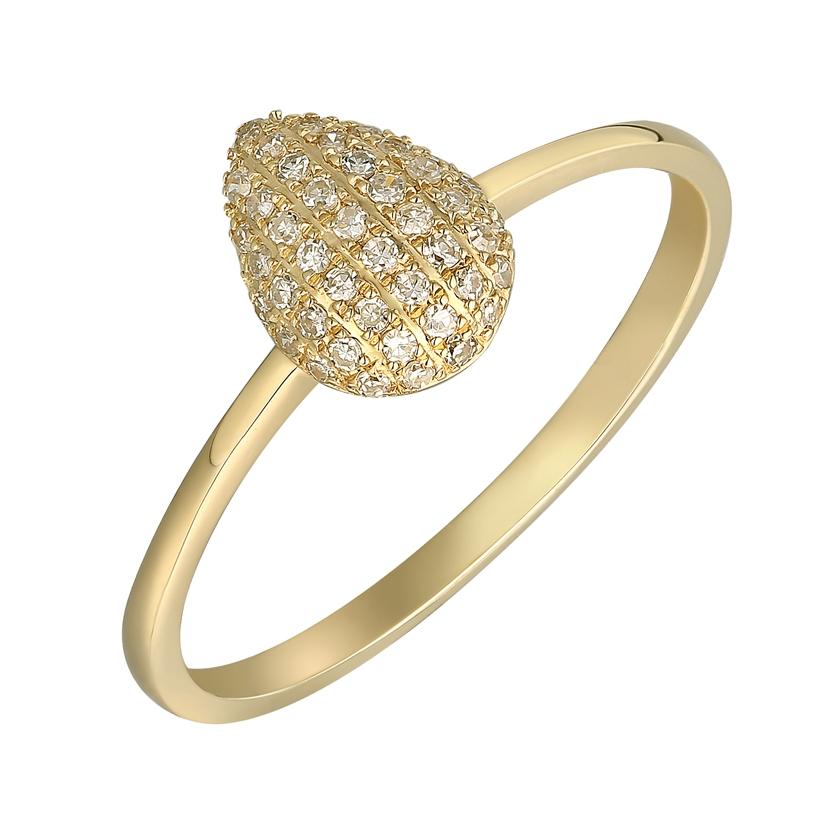 0.12 Ctw Diamond 14k Yellow Gold Round Shape Womens Diamond Ring