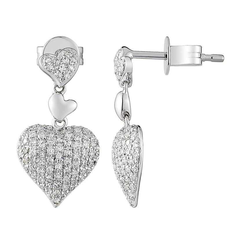 0.42 Ctw Diamond 14k White Gold Round Shape Womens Diamond Earrings