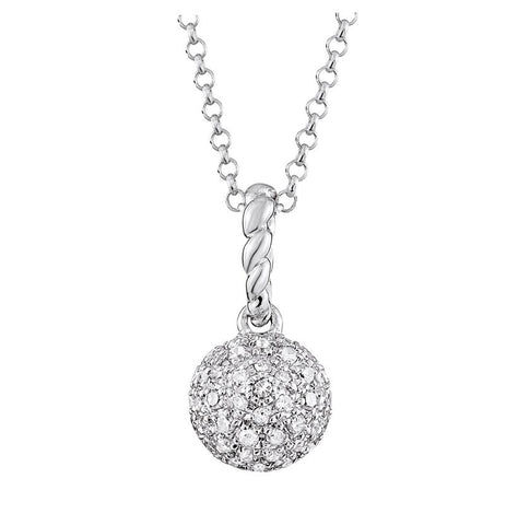 0.15 Ctw Diamond 14k White Gold Round Shape Womens Diamond Necklace Pendant With 16 Inch Chain