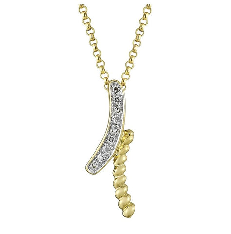 0.03 Ctw Diamond 14k Yellow Gold Womens Diamond Necklace Pendant With 16 Inch Chain