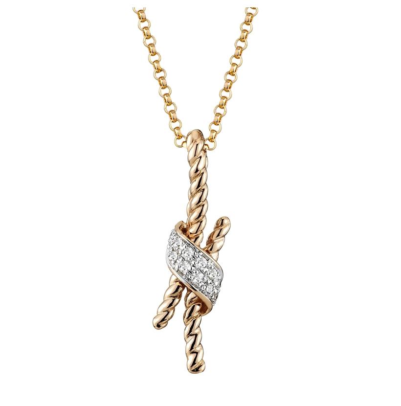 0.04 Ctw Diamond 14k Rose Gold Round Shape Womens Diamond Necklace Pendant With 16 Inch Chain