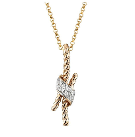 0.04 Ctw Diamond 14k Rose Gold Round Shape Womens Diamond Necklace Pendant With 16 Inch Chain