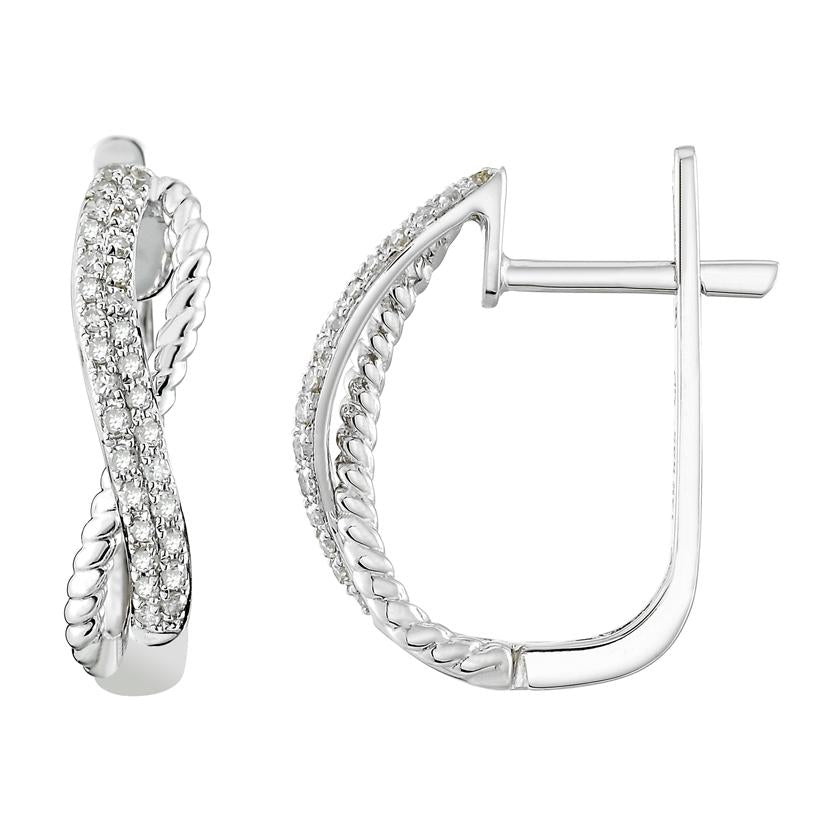 0.19 Ctw Diamond 14k White Gold Round Shape Womens Diamond Earrings