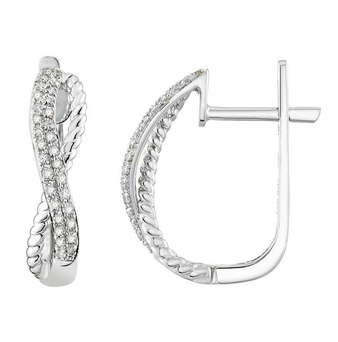 0.19 Ctw Diamond 14k White Gold Round Shape Womens Diamond Earrings