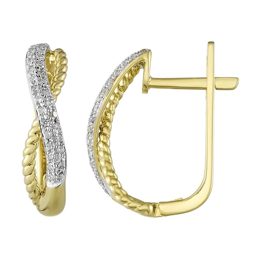 0.19 Ctw Diamond 14k Yellow Gold Womens Diamond Earrings