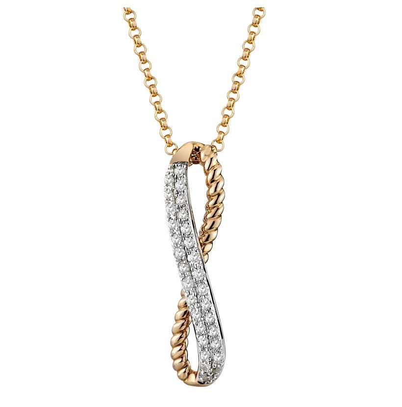 0.09 Ctw Diamond 14k Rose Gold Round Shape Womens Diamond Necklace Pendant With 16 Inch Chain