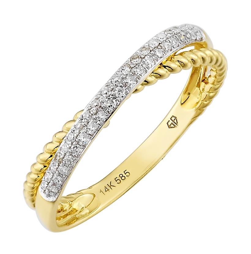 0.12 Ctw Diamond 14k Yellow Gold Womens Diamond Ring