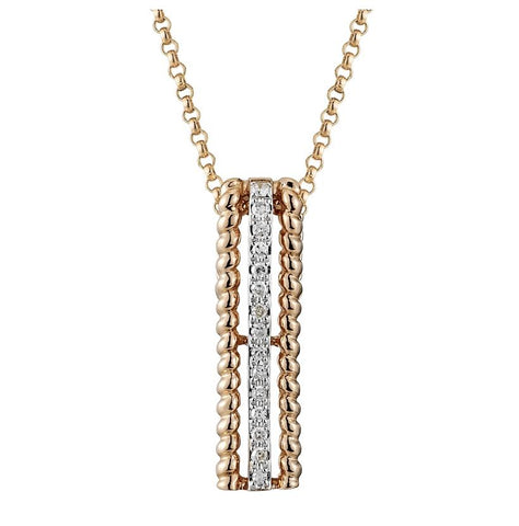 0.05 Ctw Diamond 14k Rose Gold Round Shape Womens Diamond Necklace Pendant With 16 Inch Chain