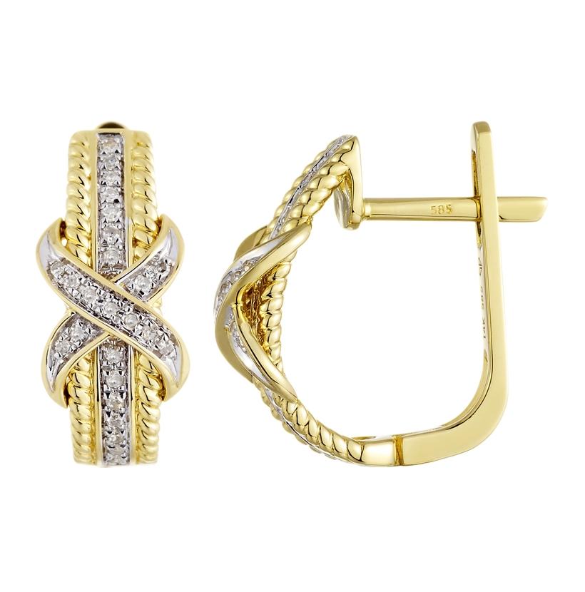 0.13 Ctw Diamond 14k Yellow Gold Round Shape Womens Diamond Earrings