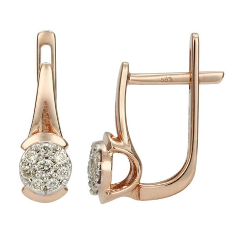 0.18 Ctw Diamond 14k Rose Gold Round Shape Womens Diamond Earrings