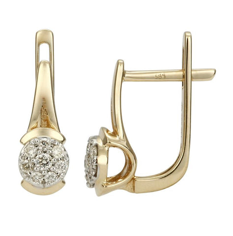 0.18 Ctw Diamond 14k Yellow Gold Womens Diamond Earrings