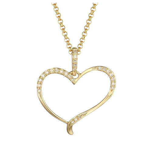 0.06 Ctw Diamond 14k Yellow Gold Round Shape Womens Diamond Necklace Pendant With 16 Inch Chain