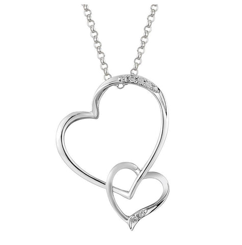 0.02 Ctw Diamond 14k White Gold Round Shape Womens Diamond Necklace Pendant With 16 Inch Chain