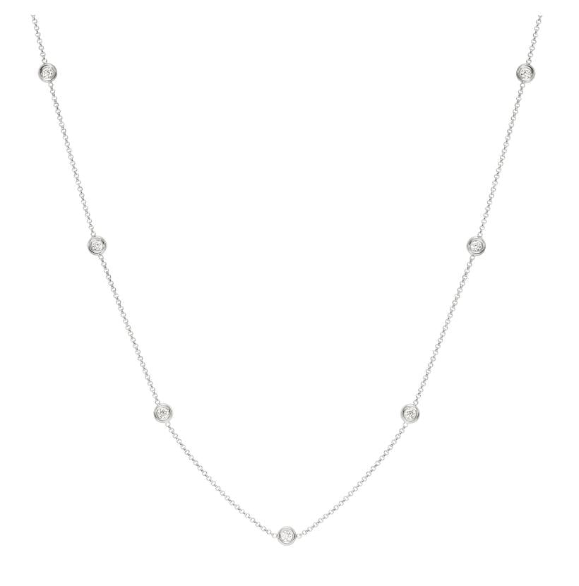 0.25 Ctw Diamond 14k White Gold Round Shape Womens Diamond Necklace