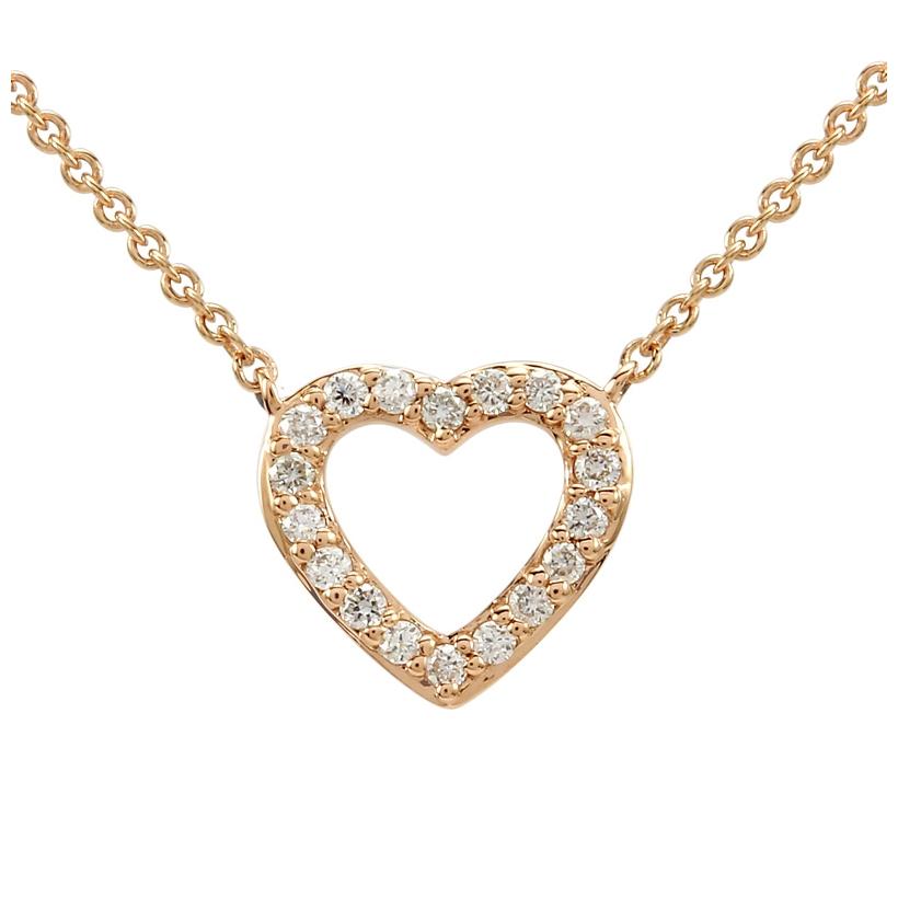 0.09 Ctw Diamond 14k Rose Gold Round Shape Womens Diamond Necklace